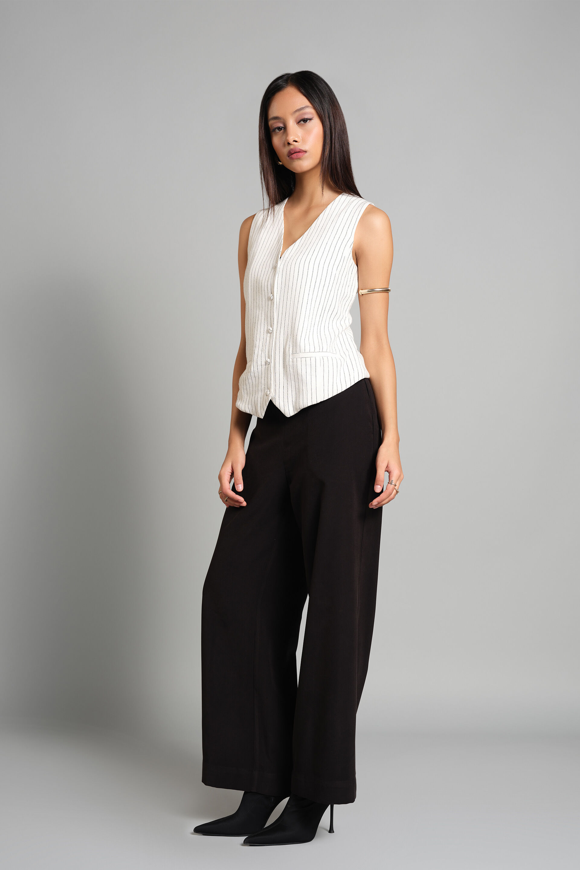 Pin-striped Waistcoat, White, image 2